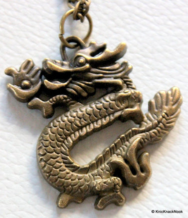 1 x Bronze Tone Dragon Pendant
